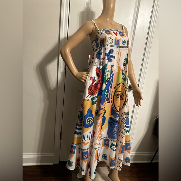 NIP-Le Soleil Graphic High Waisted Dress w/pockets - Picture 9 of 10